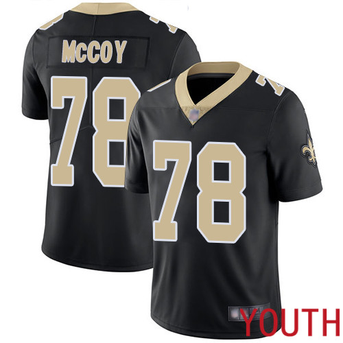 New Orleans Saints Limited Black Youth Erik McCoy Home Jersey NFL Football #78 Vapor Untouchable Jersey->youth nfl jersey->Youth Jersey